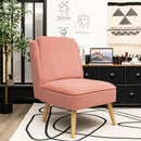 Velvet Accent Armless Side Chair with Rubber Wood Legs for Bedroom by LJGDeals