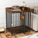 27.5 Inch Dog Crate Furniture with Wheels for Small Dogs and Puppies-Rustic Brown by LJGDeals