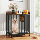 27.5 Inch Dog Crate Furniture with Wheels for Small Dogs and Puppies-Rustic Brown by LJGDeals