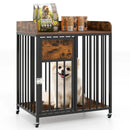 27.5 Inch Dog Crate Furniture with Wheels for Small Dogs and Puppies-Rustic Brown by LJGDeals