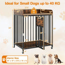 27.5 Inch Dog Crate Furniture with Wheels for Small Dogs and Puppies-Rustic Brown by LJGDeals