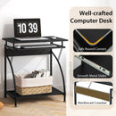 27.5 Inch Laptop Table Computer Desk for Small Spaces with Pull-out Keyboard Tray by LJGDeals