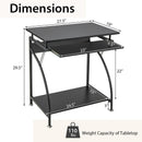 27.5 Inch Laptop Table Computer Desk for Small Spaces with Pull-out Keyboard Tray by DirectDeals