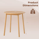 27.5 Inch Round Bamboo Dining Table for 2-4 Person-Natural