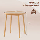 27.5 Inch Round Bamboo Dining Table for 2-4 Person-Natural