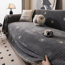 Chenille Camellia Floral Sofa Throw Cover Couch Blanket with Striped Jacquard by Slipcover KAS™