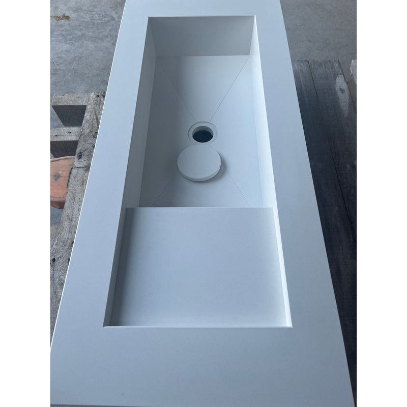 White Quartz Handcrafted Kitchen and Bathroom Sink - Engineered Stone Durability, photo 7 of 12