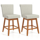 27 Inch Counter Height Bar Chairs with Rubber Wood Legs Set of 2 by LJGDeals