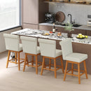 27 Inch Counter Height Bar Chairs with Rubber Wood Legs Set of 2 by LJGDeals