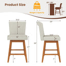 27 Inch Counter Height Bar Chairs with Rubber Wood Legs Set of 2 by LJGDeals