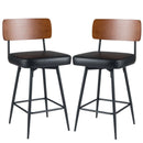 27 Inch Padded Counter Barstools Set of 2 with Metal Legs by LJGDeals