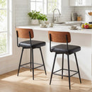 27 Inch Padded Counter Barstools Set of 2 with Metal Legs by LJGDeals