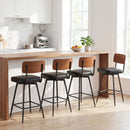 27 Inch Padded Counter Barstools Set of 2 with Metal Legs by LJGDeals