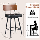 27 Inch Padded Counter Barstools Set of 2 with Metal Legs