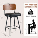 27 Inch Padded Counter Barstools Set of 2 with Metal Legs by LJGDeals