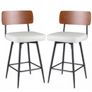 27 Inch Padded Counter Barstools Set of 2 with Metal Legs by LJGDeals