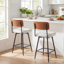 27 Inch Padded Counter Barstools Set of 2 with Metal Legs by LJGDeals