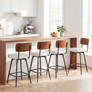 27 Inch Padded Counter Barstools Set of 2 with Metal Legs by LJGDeals
