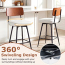 27 Inch Padded Counter Barstools Set of 2 with Metal Legs by LJGDeals