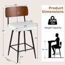 27 Inch Padded Counter Barstools Set of 2 with Metal Legs by LJGDeals