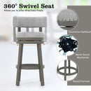 27/31 Inch Swivel Bar Stool with Upholstered Back Seat and Footrest by LJGDeals