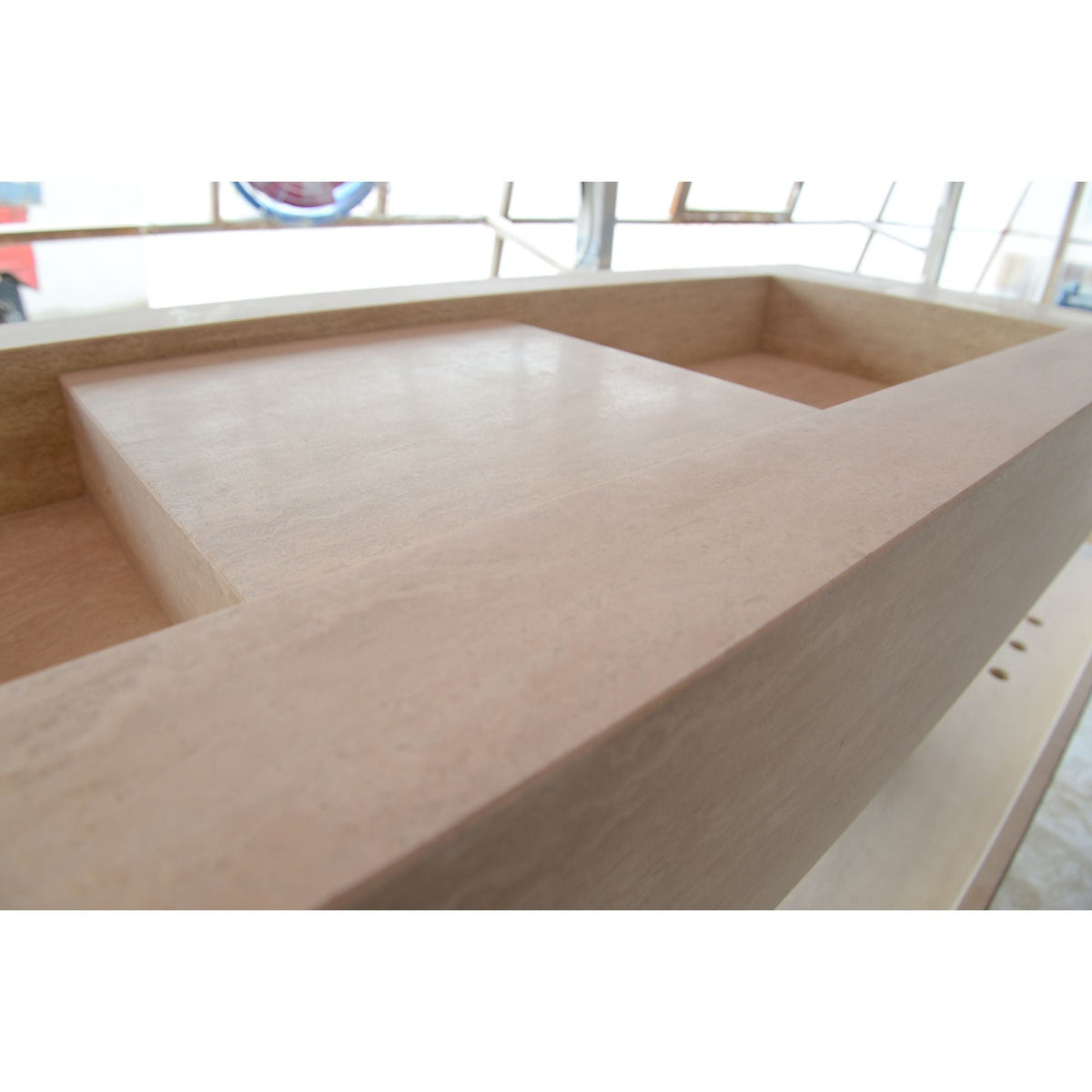 Travertine Double Sink - Handcrafted Custom Artisanal Stone Resort Luxury Bath, photo 15 of 21