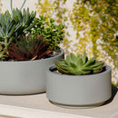 7 inch Smooth Gray Fiberstone Ceramic Pot