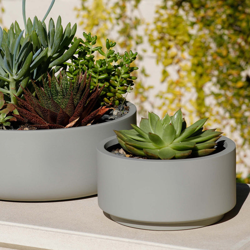 7 inch Smooth Gray Fiberstone Ceramic Pot