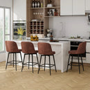 27 Inch Swivel Bar Stool Set of 2 Counter Height Chair with Padded Seat-Black and Brown by LJGDeals