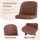 27 Inch Swivel Bar Stool Set of 2 Counter Height Chair with Padded Seat-Black and Brown by LJGDeals
