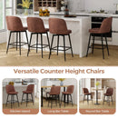 27 Inch Swivel Bar Stool Set of 2 Counter Height Chair with Padded Seat-Black and Brown by LJGDeals