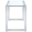 Hartford 47-inch Glass Top Writing Desk Chrome