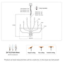 24 Light Chandelier Industrial Iron Candle Chandelier Modern Suspended Farmhouse Chandeliers Pendant Light Fixtures For Dining Room Bedroom Living Room Kitchen Island Foyer E12 Bulb (No Include) - Black