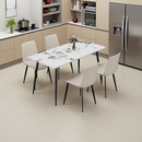 Dining Table with Sintered Stone Tabletop and Metal Legs, 70' Rectangular Modern Kitchen & Dining Room Table