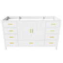 60" Bathroom Vanity Base Cabinet with Storage in White