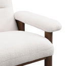 Modern Accent Chair With Ottoman, Mid Century Lounge Chair With Footrest, Comfy Fabric Armchair Upholstered Set With Solid Wood Frame For Living Room - White by HouseOfZazla