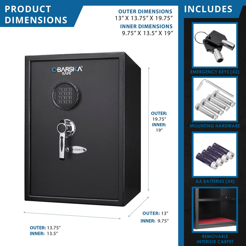 Large Digital Keypad Safe 1 45 Cubic Ft - Black, photo 4 of 9