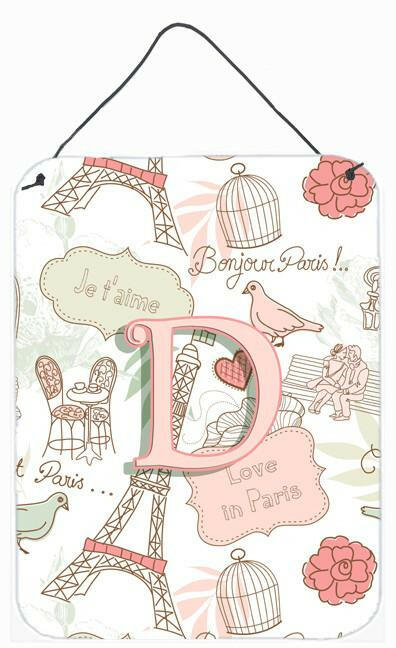 Letter D Love in Paris Pink Wall or Door Hanging Prints CJ2002-DDS1216