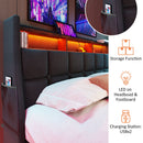 Upholstered Platform Bed With A Hydraulic Storage System, LED And USB Charging (Without Mattress) by Unique Piece Furniture