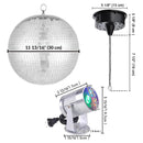 Yescom Shiny Disco Ball with Motor, RGB Light Event Party Decor by yescomusa