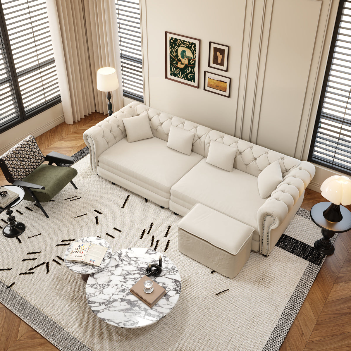 Chesterfield 3-in-1 Pull-Out Sofa Bed, photo 2 of 10