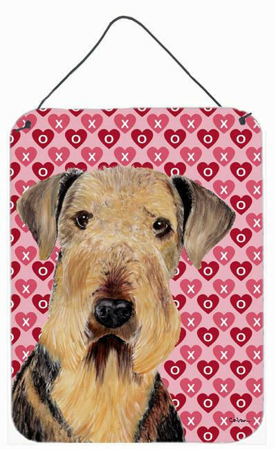 Airedale Hearts Love and Valentine's Day Portrait Wall or Door Hanging Prints