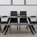 Modern Acacia Wood Dining Bench, Live Edge Design Accent Bench With Iron Legs - Black / Gray by HouseOfZazla