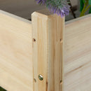 34"x34"x28" Raised Garden Bed, 2-Tier Elevated Wood Planter Box for Backyard, Patio to Grow Vegetables, Herbs, and Flowers, Natural