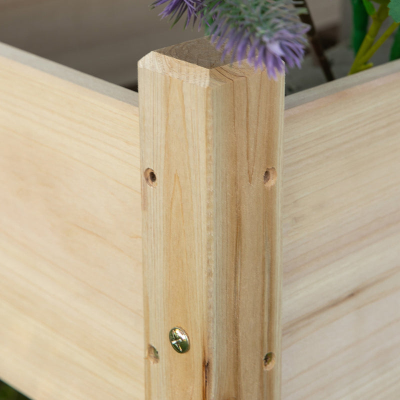 34"x34"x28" Raised Garden Bed, 2-Tier Elevated Wood Planter Box for Backyard, Patio to Grow Vegetables, Herbs, and Flowers, Natural