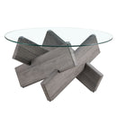Modern Round Glass Coffee Table With Tempered Glass by HouseOfZazla