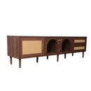 TV Stand With App-Controlled LED Lights, 2 Drawers & Door Storage by HouseOfZazla