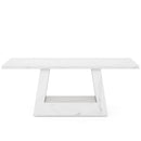 Dining Table For 4 To 6 People, With Trapezoid Base For Dining Room - White by HouseOfZazla