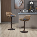 Modern Swivel Bar Stools Adjustable Counter Chairs With Footrest (Set of 2) by Unique Piece Furniture
