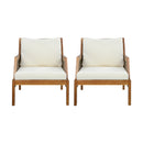 2 Piece Acacia Wood Patio Furniture Club Chair Set by HouseOfZazla